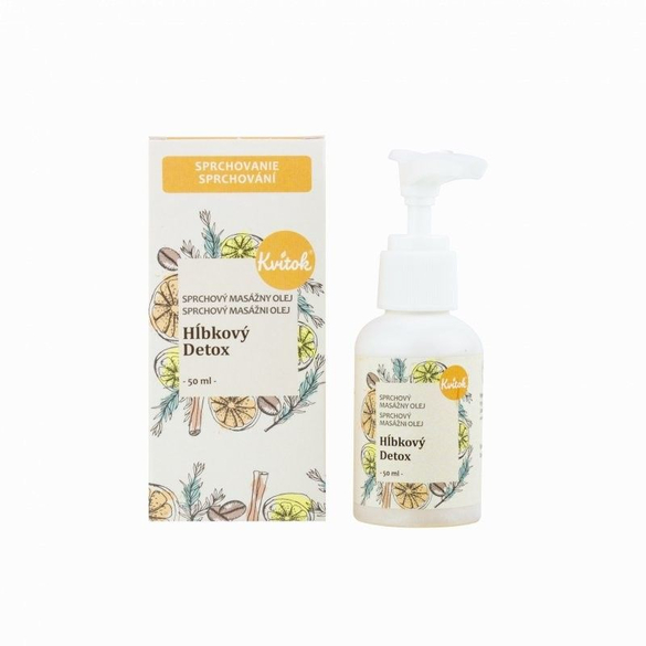 Sprchový masážny olej proti celulitíde Hĺbkový detox" Kvitok - 50 ml"