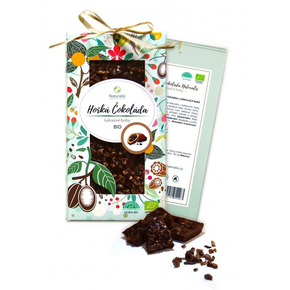 BIO Horká Čokoláda Naturalis s kakaovými bôbmi - 80g