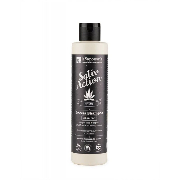 Pánsky sprchový gél a šampón s konope 2 v 1 BIO laSaponaria - 200 ml