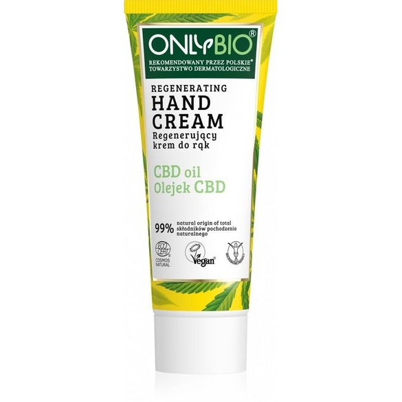 Regeneračný krém na ruky s konope a CBD olejom OnlyBio - 75 ml