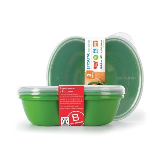 Olovrantový box zelenej farby z recyklovaného plastu Preserve - 2 ks