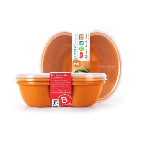 Olovrantový box oranžovej farby z recyklovaného plastu Preserve - 2 ks