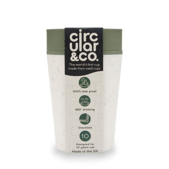 Hrnčekz recykl. materiálov krémovo - zelenej farby Circular Cup - 370 ml