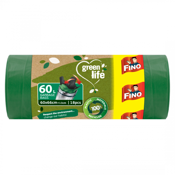 Vrecia na odpadky Green Life Easy pack 27 μm 60 litrov Fino - 18 ks